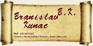 Branislav Kunac vizit kartica